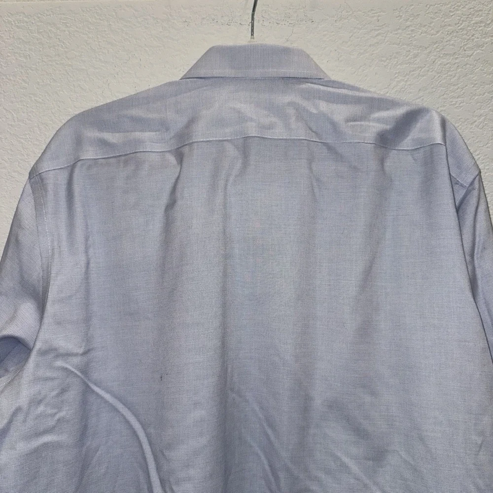 Banana Republic Mens XL(17-17.5) Blue Button Up Dress Shirt Non Iron Slim Fit